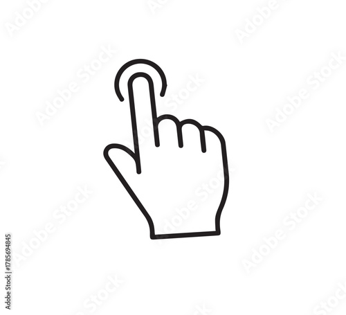 Hand Gesture of Finger Tap Interactive Touch, Selection Symbol, Pointing with Precision and Grace for Engagement