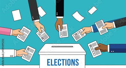Election voting process democratic vote ballot box illustration
