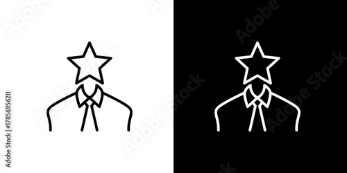 Star Performance Line Art Icon of Professional Excellence and Leadership