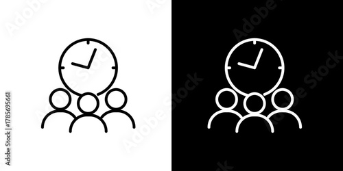 Meeting Time Managing Schedules and Coordination, Efficient Teamwork Icons