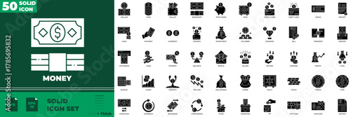 Money Solid Editable Icons set