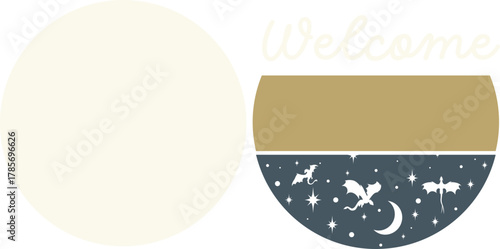 night sky dragons round welcome sign svg, bookish frame wreath, front door hanger, home library table or shelf sitter, laser ready cut files, glowforge silhouette cricut