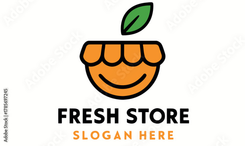 Fresh Store, Modern Healthy Produce Logo, FreshLogo, HealthyStore, OrganicBrand, NaturalMarket, EcoFriendly, GreenDesign, FruitIcon, ModernLogo, CleanDesign, FlatLogo,