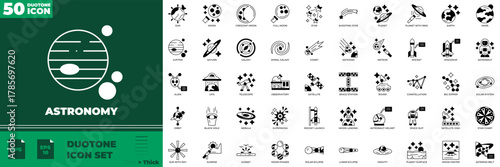 Astronomy Duotone Editable Icons set