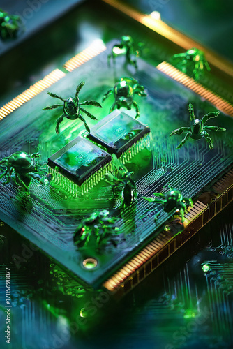 Wallpaper Mural Inside the Machine Brain: An Allegory for Hyper-Efficient Data Processing, Highlighting the Synergy Between Human Innovation and Automated Nanoscale Technology for Societal Benefit. Torontodigital.ca