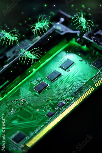 Wallpaper Mural The Silent Guardians of Information: Nanobots Performing Crucial System Maintenance, A Visual Lesson in the Importance of Detail and Dedication in Engineering and Technology Fields. Torontodigital.ca