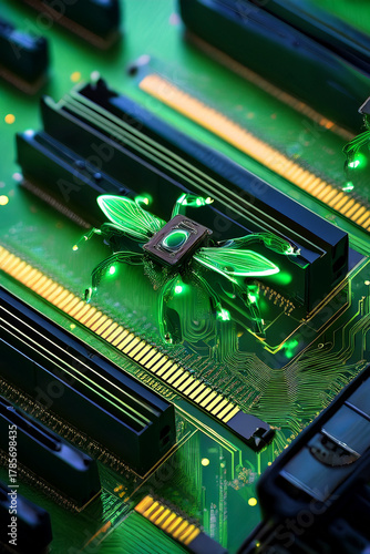 Wallpaper Mural The Digital Vanguard: A Swarm of Intelligent Nanobots Performing Data Curation, Representing the Boundless Potential of Nanotechnology and AI for Collaborative Human Progress and Innovation. Torontodigital.ca