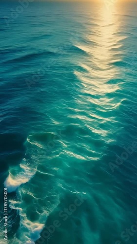 Wallpaper Mural Captivating Aerial Drone Footage of Sunlit Ocean Waves Breaking Beautifully Torontodigital.ca