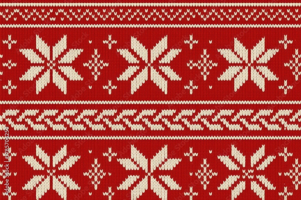 Obraz premium Traditional festive knitted pattern