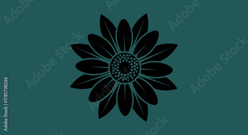 Bold sunflower silhouette shines bright with minimalist elegance