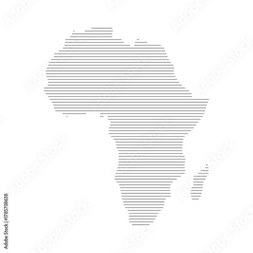 African map. Africa map stripe.