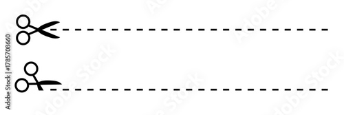 Cut line. Scissors cutting line