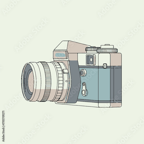 dslr film camera clean equipment vector illustration