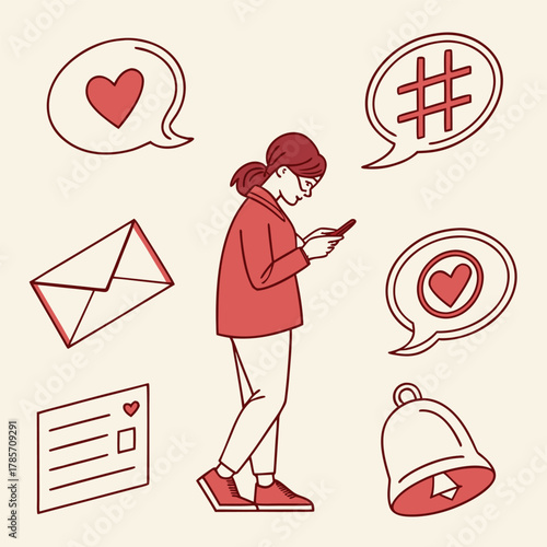 women chat online internet marketer tool vecor illustration 