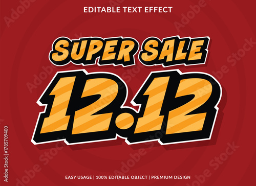 1212 sale promotion text effect template design use for business brand and promotion background	