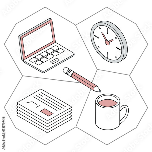 bussines ion office daily finance work vector