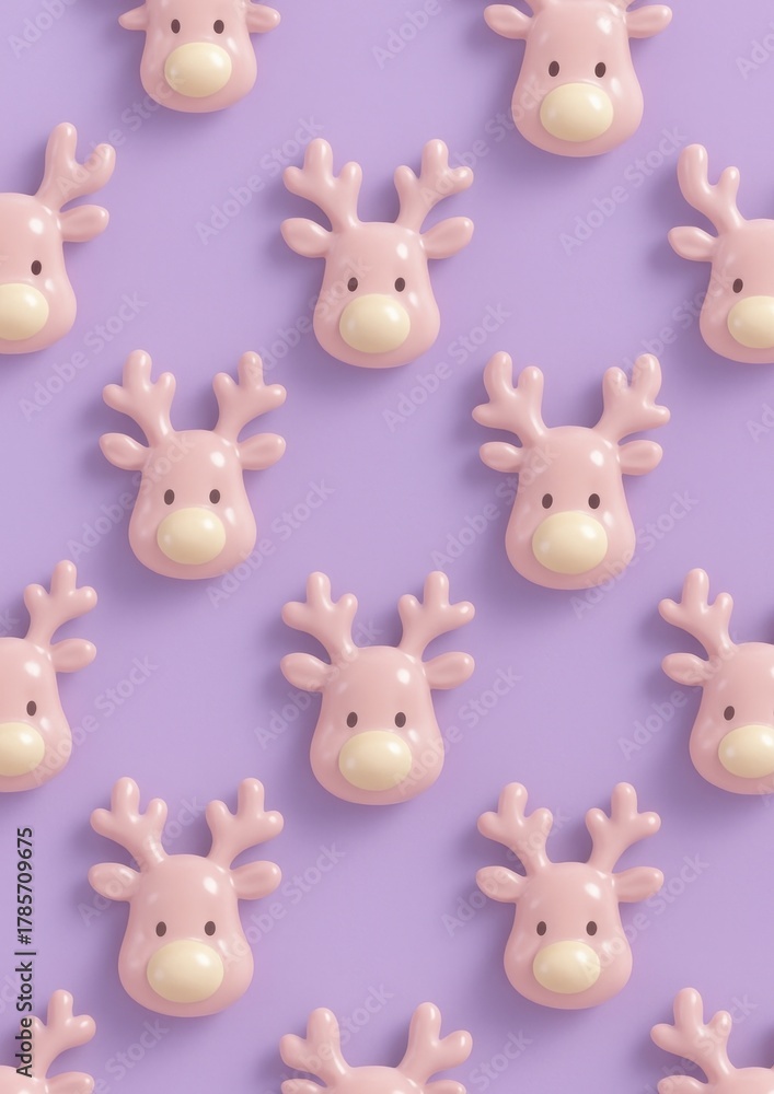 Obraz premium Cute reindeer pattern wallpaper