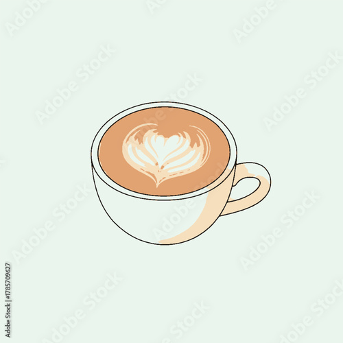 coffe latte cappuccino vector