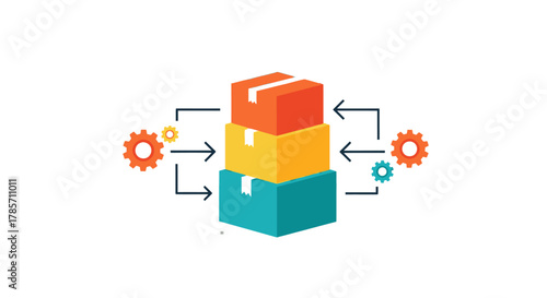 Subscription Box Automation Icon — Flat E-Commerce Logistics Vector