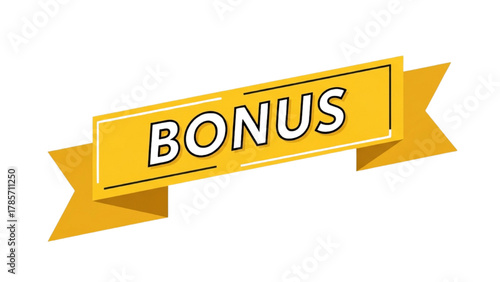 Vibrant Yellow Banner with 'BONUS' Text for Promotions and Special Offers