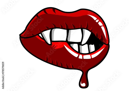 Illustration of sensual red lips