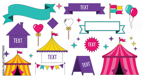 Vibrant circus elements for festive celebrations and event design