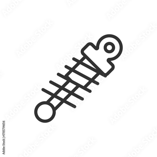 Shock absorber, linear icon. Suspension and vibration reduction system. Line with editable stroke.