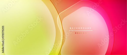 Abstract gradient background. Overlapping shapes create dynamic visual effect. Colors transition from yellow to red. Modern design element.