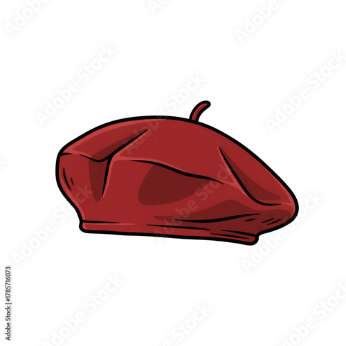 red painter's hat.isolated on white background.
