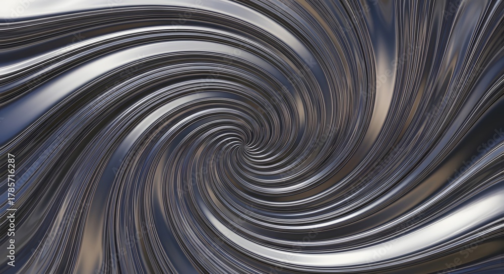 Fototapeta premium Abstract metallic swirl background design for creative projects and presentations use, silver vortex effect