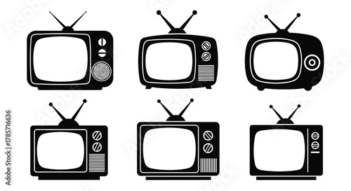 Vintage televisions with antennas set for retro broadcast nostalgia