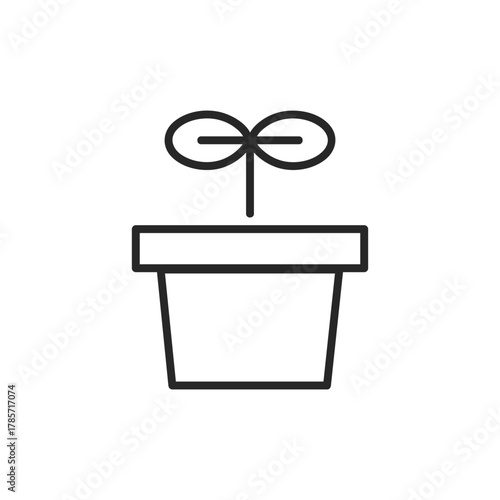 シンプルな鉢植え植物のアイコン 芽