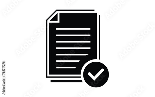 Document Approved: Paper Stack with Check Mark for Task Completion