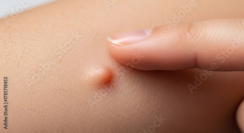 Skin Imperfection A Bump on the Arm Examined Closely.