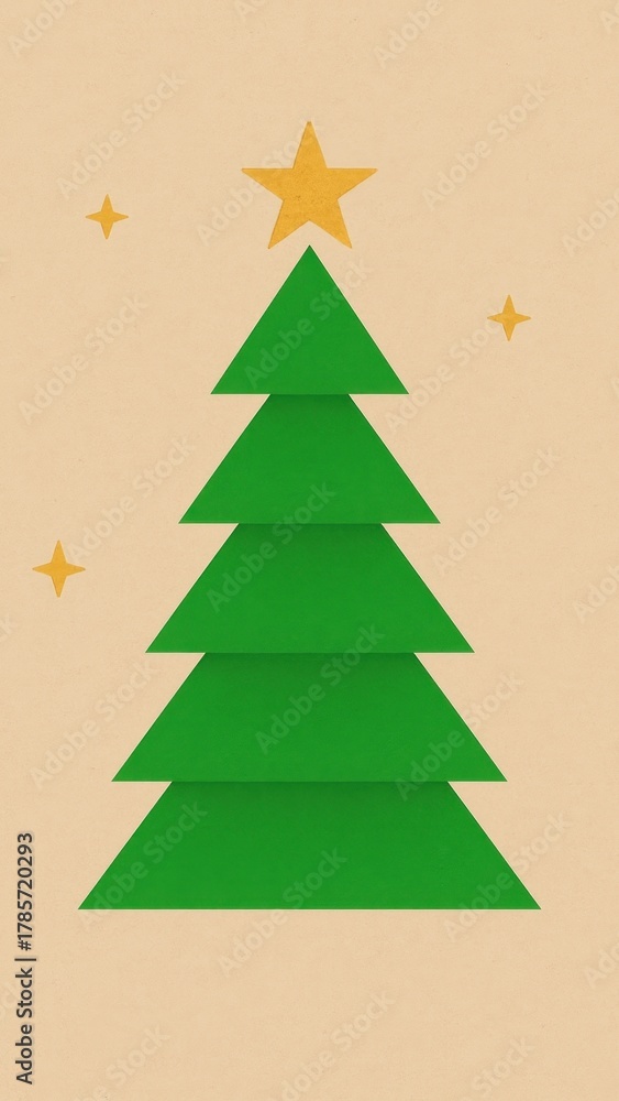 Obraz premium Minimalist festive tree mobile wallpaper