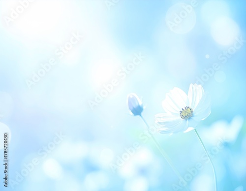 Soft focus, white flower, cosmos, bokeh, bright, dreamy