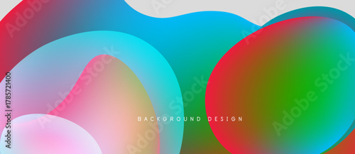 Abstract fluid shapes, vibrant colors blend. Smooth gradients create dynamic background design. Modern aesthetic, visually appealing composition.
