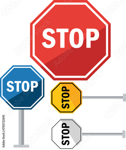 Stop Traffic Signal Street Symbol Vector