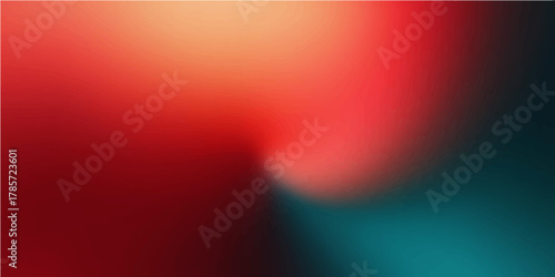 Bright, abstract red and green gradient color background with smooth motion lines and texture for modern design and illustration