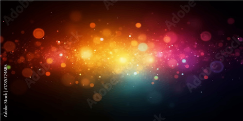 Colorful, bright abstract background with shimmering bokeh lights for a festive Christmas or disco party design