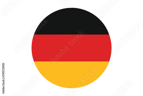 Free Download Germany flag icon round shape with black red and gold colors vector illustration isolated on white background - GFXLoad