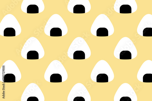 Vector seamless pattern with onigiri in retro style