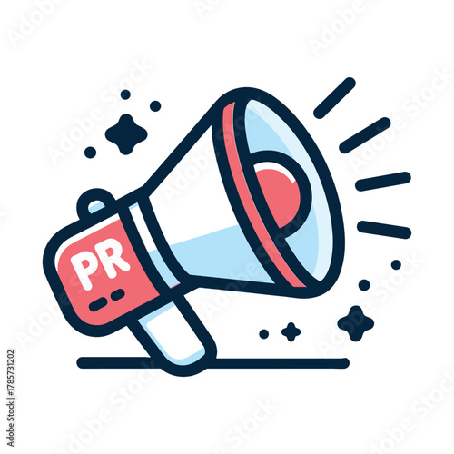 A cartoon illustration of a megaphone with "PR" text, symbolizing public relations and effective communication strategies.