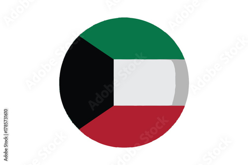 Kuwait flag icon a simple flat vector design isolated on white background