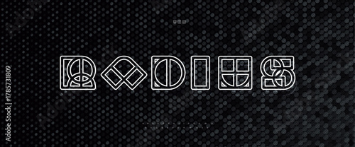 Squared contour font logo alphabet square blocks typography, abstract geometric letters for futuristic title, architecture project, complex modern linear headline, creative branding. Vector typeset