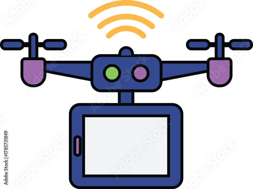Drone technology wireless communication delivery quadcopter remote modern innovation aerial�Drone with wireless signal modern technology and delivery concept featuring quadcopter design and remote