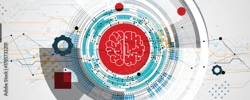 Abstract brain and artificial intelligence background
