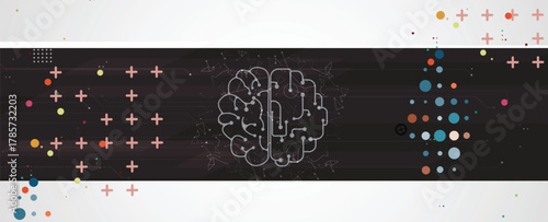 Abstract brain and artificial intelligence background