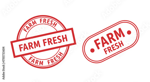 Promote farm fresh produce with these vibrant red stamp designs today