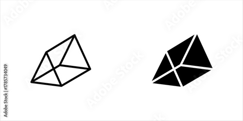 Triangular prism vector. Geometric Shapes for Preschool or Primary School Children. Can be used for web, logo, mobile app, UI, UX, vector illustration, eps10.